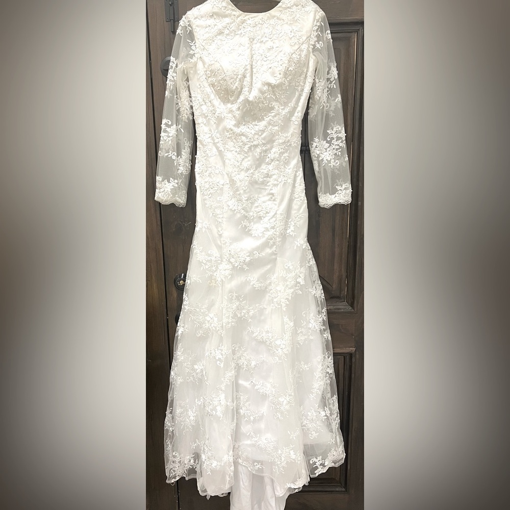 SARAH BRIDAL Wedding Dresses Long Sleeve Backless Bridal Gown Size Small